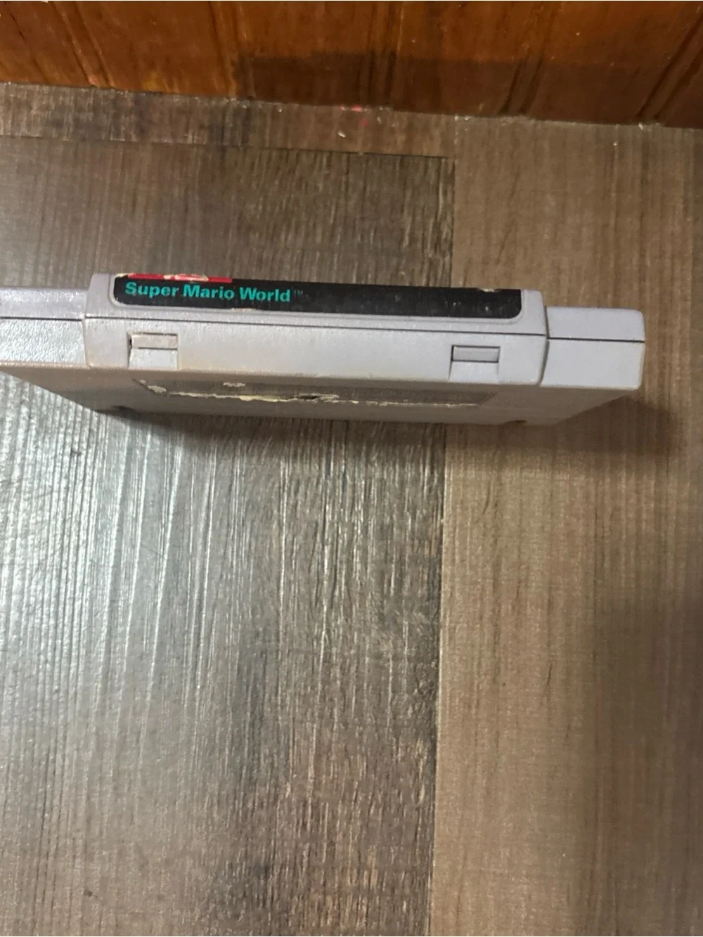 Nintendo Super Mario World SNES Cartridge - Light Gray Shell, Blue Label